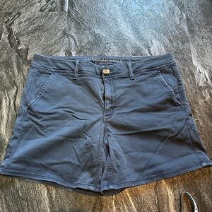 American Eagle Outfitters Blue Midi Shorts Relaxed Fit